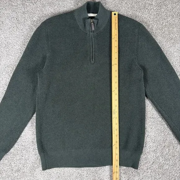 Marine Layer Sweater Mens L Green 1/4 Zip Pullover Re Spun Organic Cotton - Picture 7 of 11